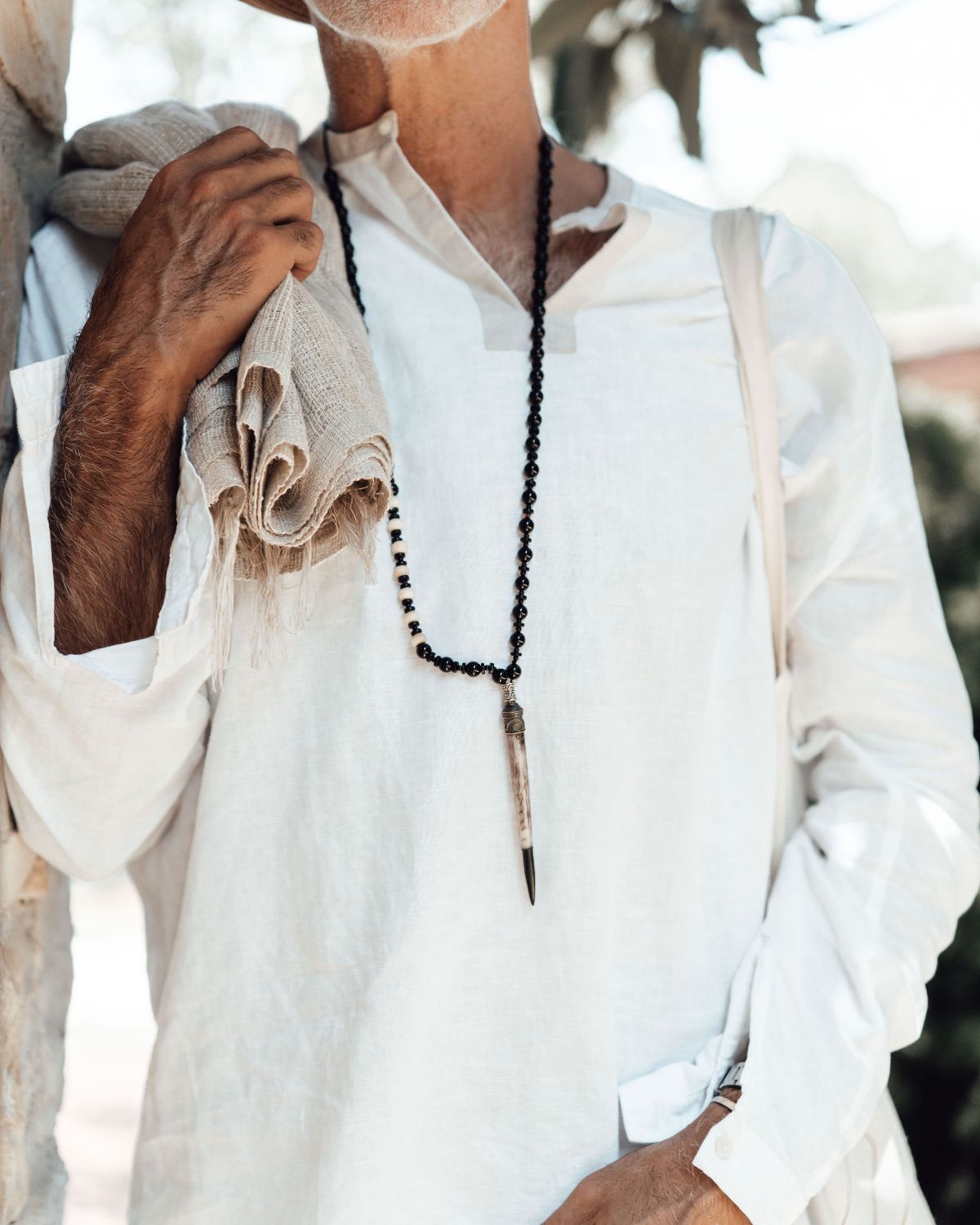 Open Linen Shirt, White