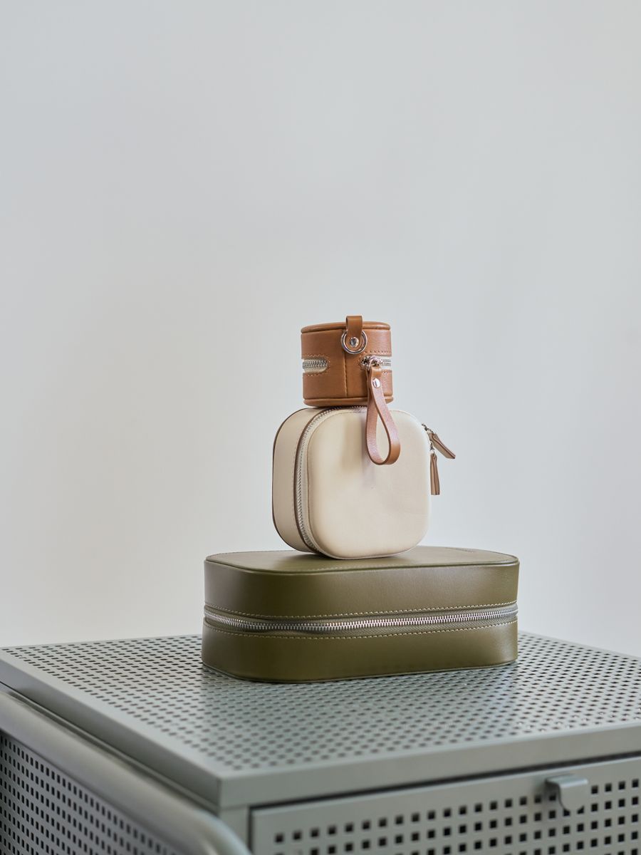 A bag on a plinth