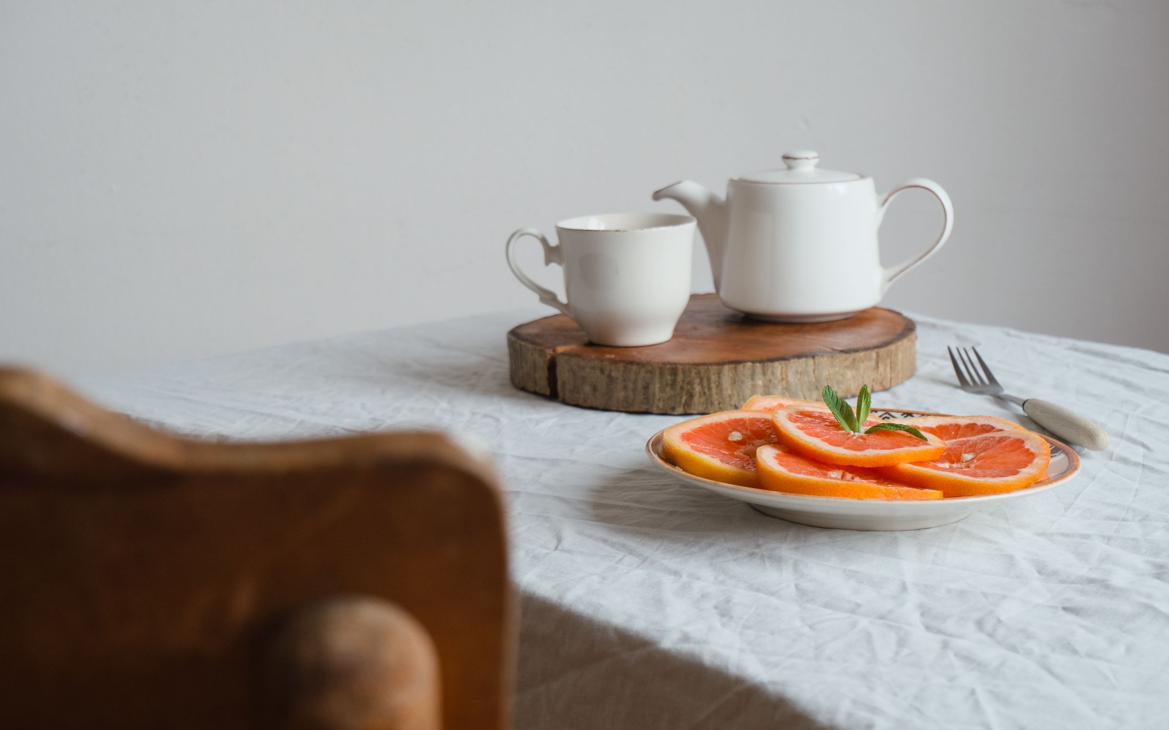 A table laid for a meal