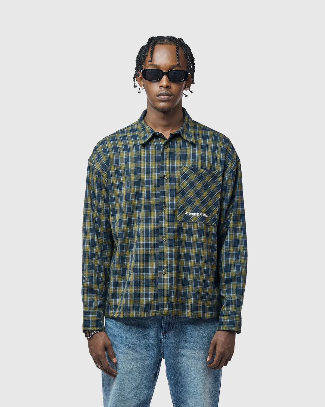 W&R Teal Boxy Check Shirt - view 3