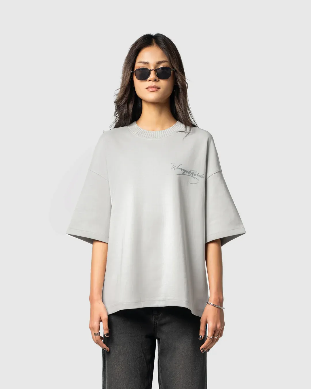 W&R Beige Knit Collar Boxy T-Shirt - view 4