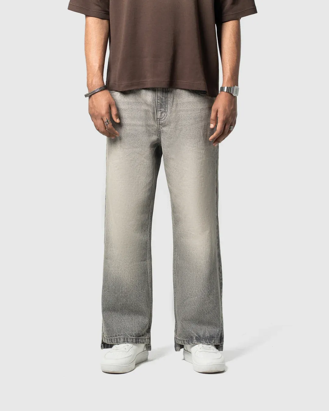 W&R Gray Straight Fit Pants - view 3