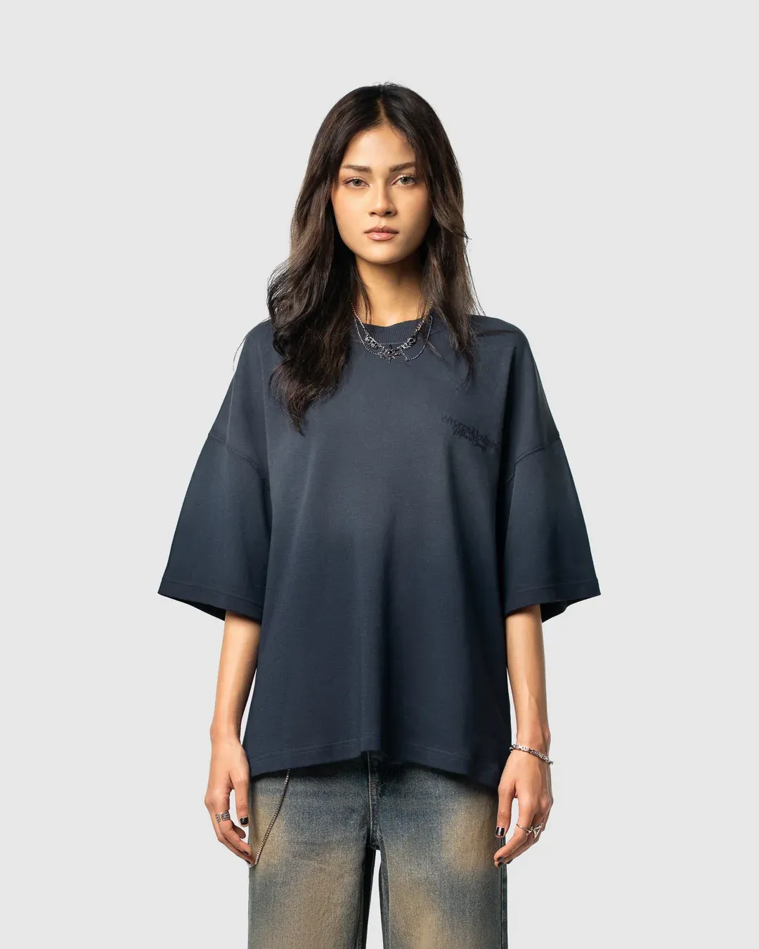 W&R Light Wash Dark Blue T-shirt - view 4