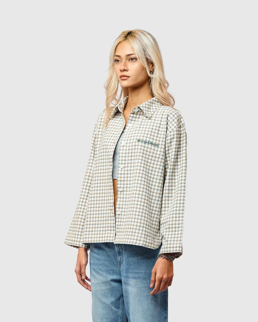W&R Mint Check Overshirt (Women) - view 4