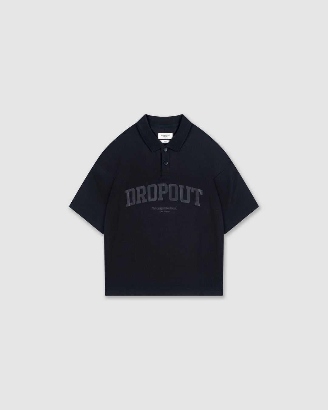 W&R Black Boxy Polo
