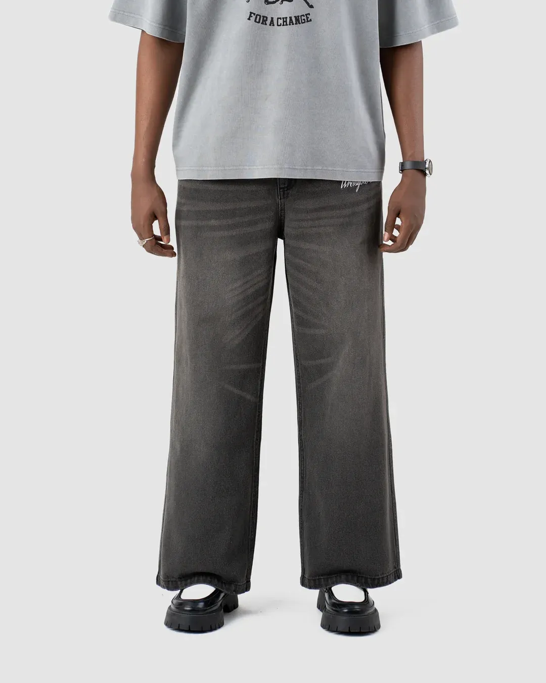 W&R Charcoal Baggy Pants - view 3