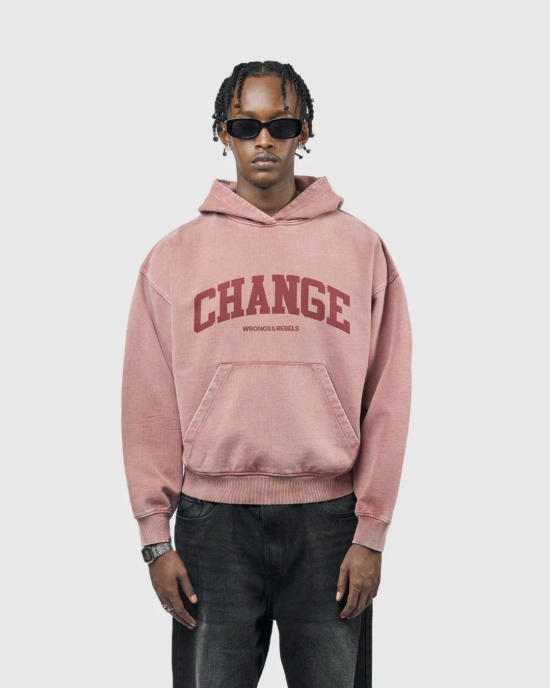 W&R Dusty Rose Boxy Hoodie - view 3
