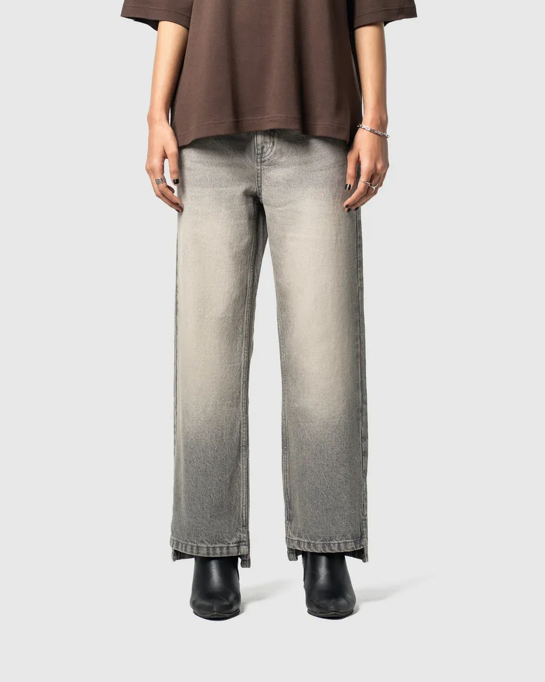 W&R Gray Straight Fit Pants - view 4