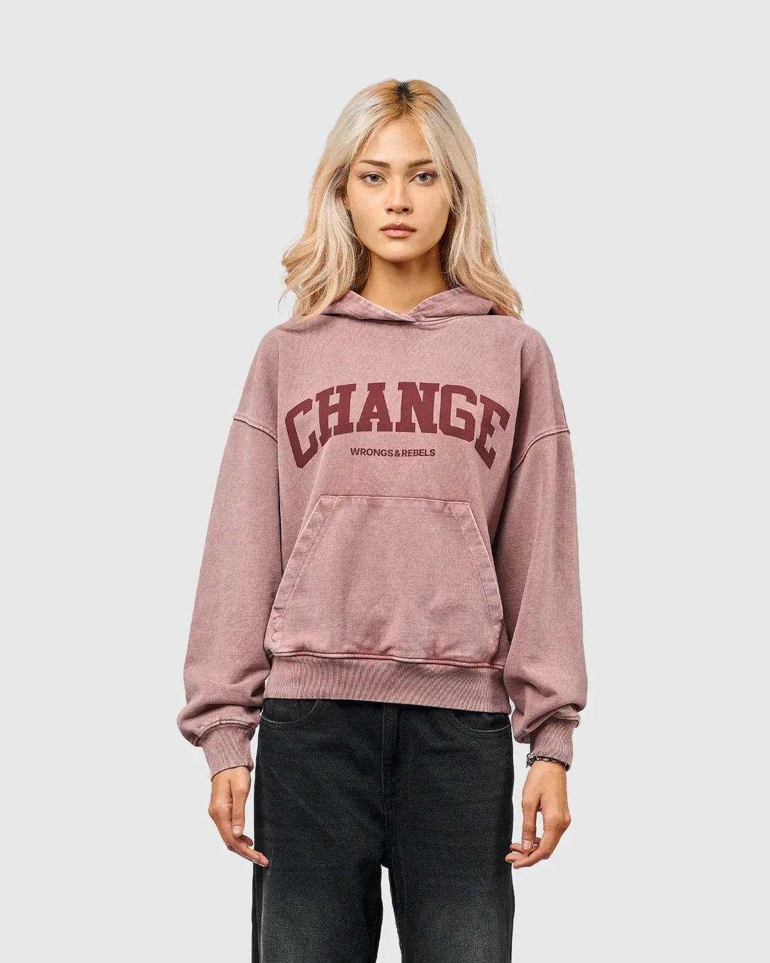 W&R Dusty Rose Boxy Hoodie - view 4