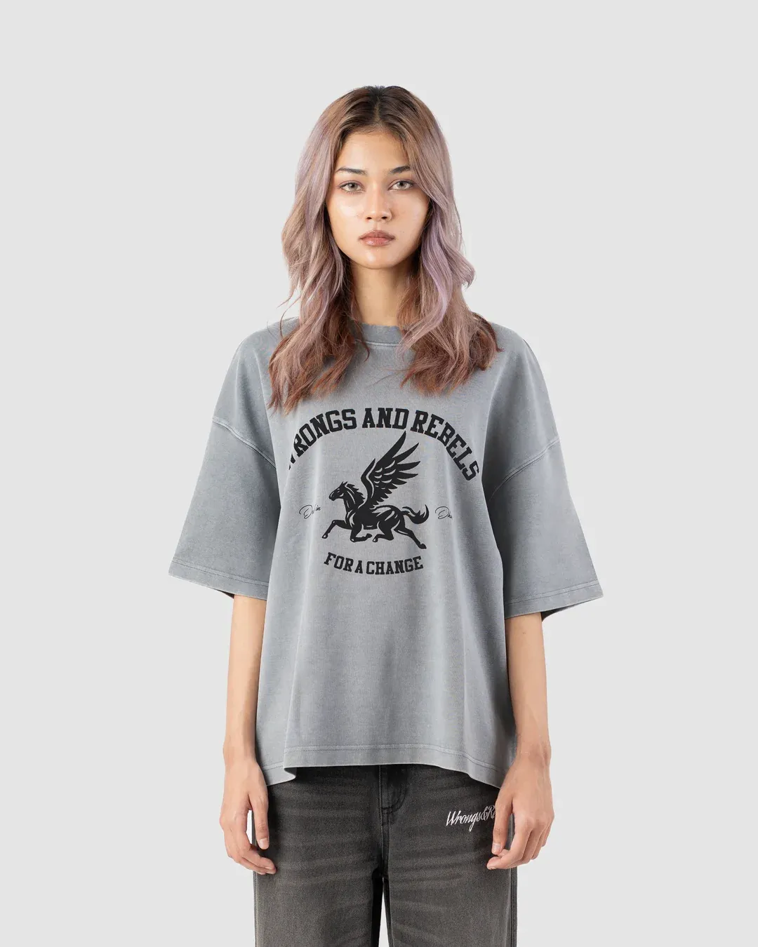 W&R Pegasus Acid Washed  Boxy T-Shirt - view 4