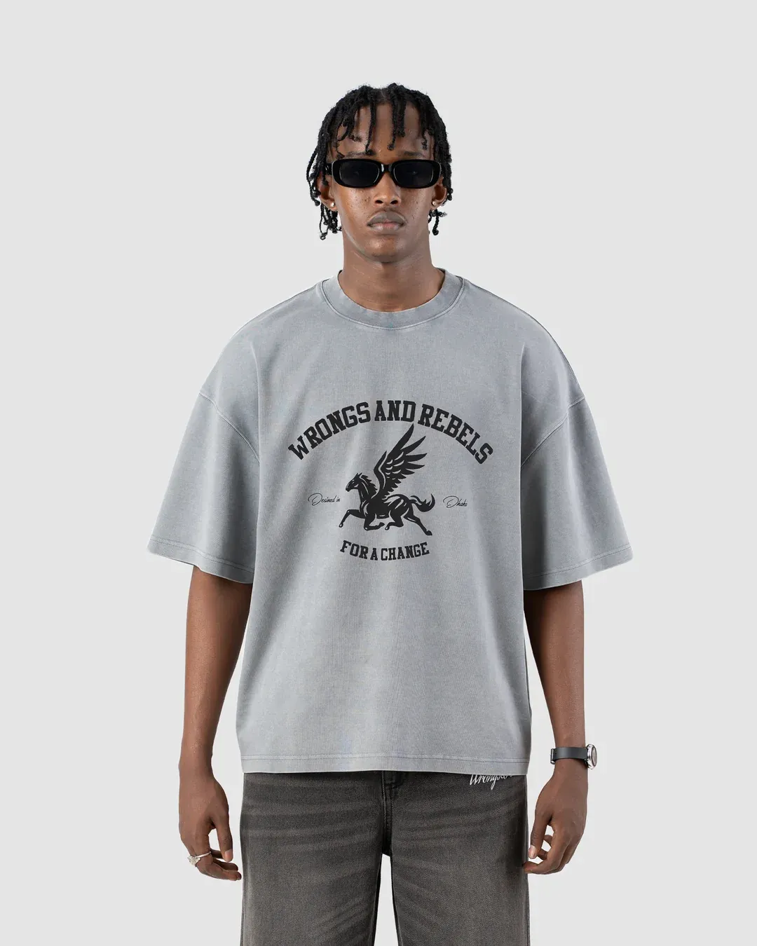W&R Pegasus Acid Washed  Boxy T-Shirt - view 3
